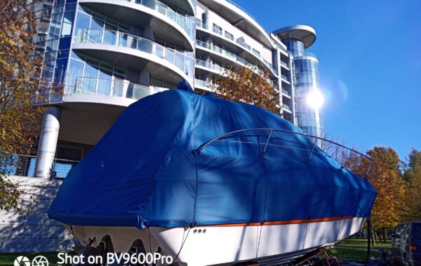 Awning for a motor yacht